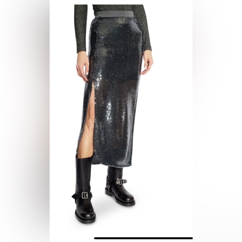 All Saints-Opal Sequined Grey Skirt